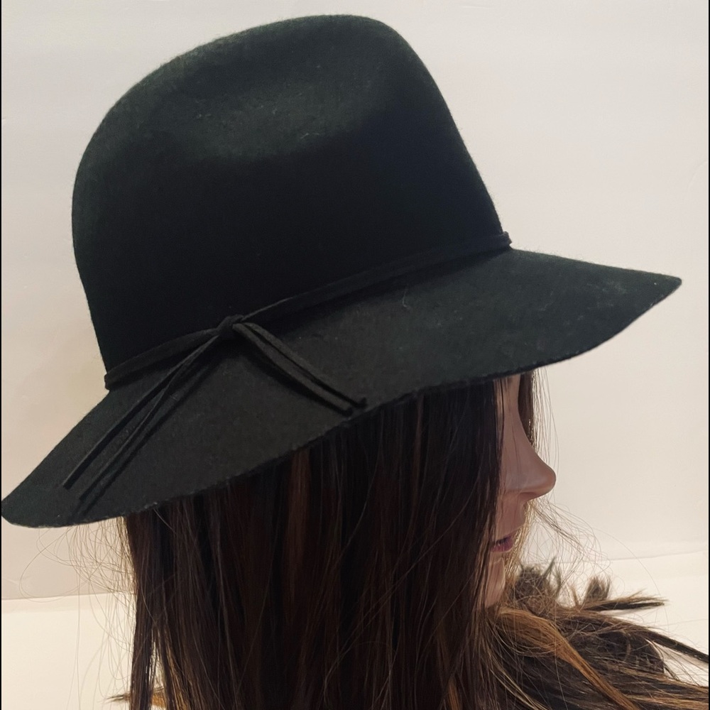 Boho Black Fedora Floppy Hat OS